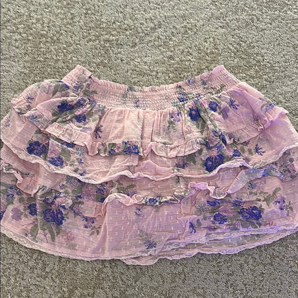 Floral Ruffle Skirt - Pink